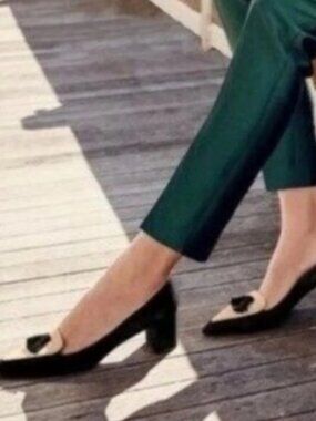 J. CREW Avery Colorblock Suede Tassel Block Heels